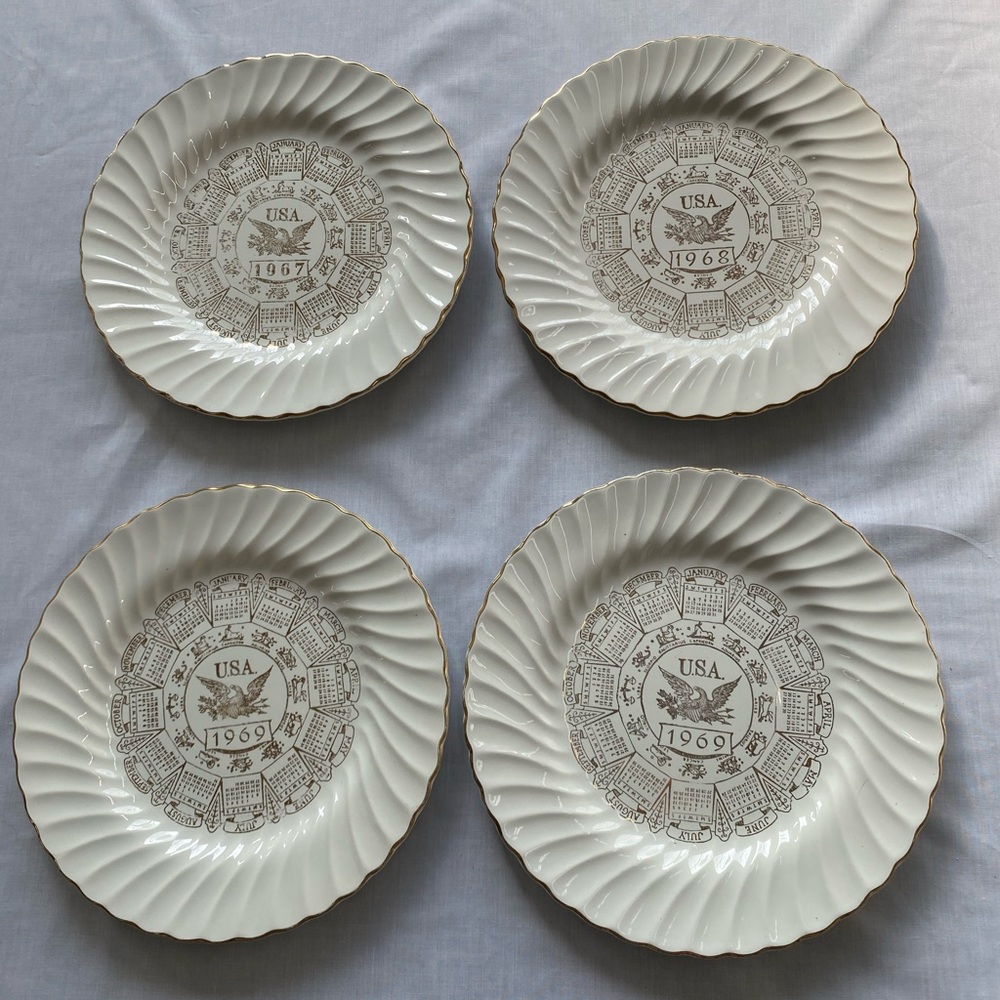 Sheffield calendar china plates vintage 1967-68-69